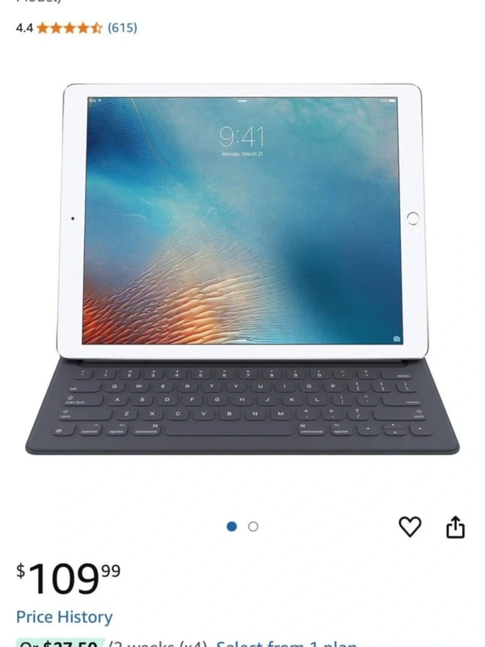NWOT Apple Smart Keyboard Folio Cover in Charcoal Gray